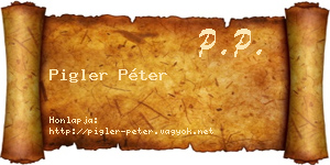 Pigler Péter névjegykártya